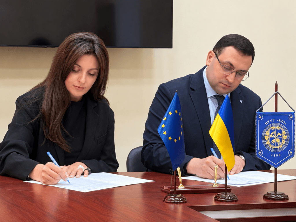 Nadiia Petruchenko of SPP Development Ukraine at the signing of a cooperation agreement with Igor Sikorsky Kyiv Polytechnic Institute.
