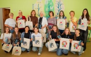 Students with prizes after the school business idea competition supported by SPP Development Ukraine